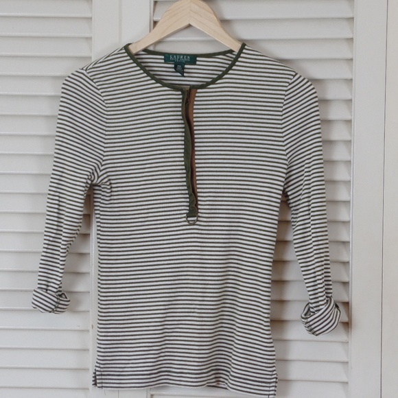 Ralph Lauren Tops - Lauren Ralph Lauren Suede Piping Petite Med